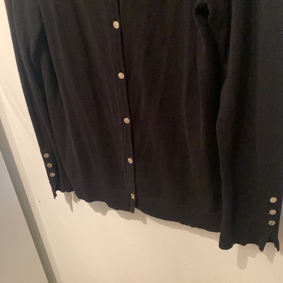 Stunning Anne Klein Black Full Button Up With Gold Buttons Executive Wear SZ L - Picture 4 of 6